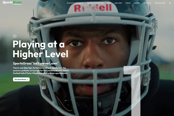 Web Design Award Winner SportsGrass SPLASH - Innis Maggiore