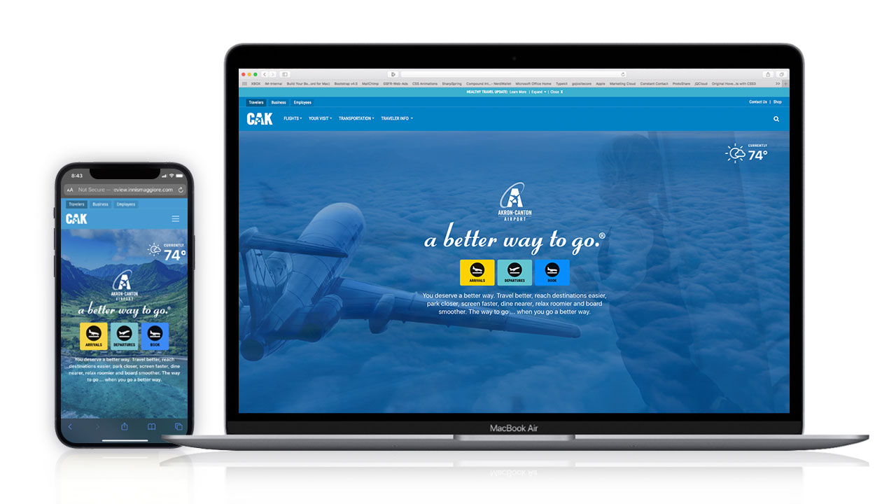 Akron Canton Airport - Website Design by Innis Maggiore